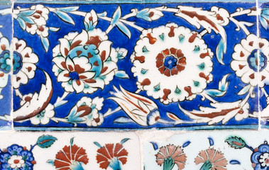 Ancient Ottoman patterned tile composition.