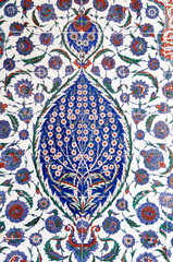 Ancient Ottoman patterned tile composition.