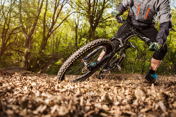 man riding a mountain bike