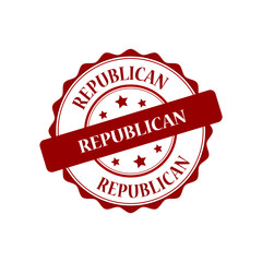 Republican red stamp illustration
