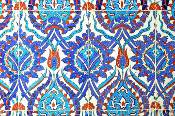 Ancient Ottoman patterned tile composition.