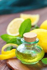 Essential aroma oil with mint and lemon