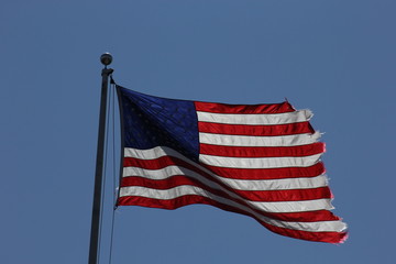 American flag in the sky