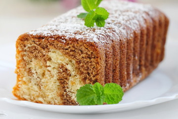 Homemade marble cake