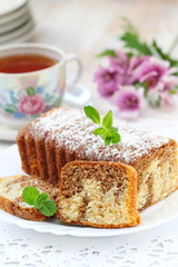 Homemade marble cake