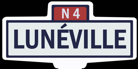 LUNÉVILLE - Ancien panneau entrée d'agglomération