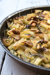 Mushrooms with roasted potatoes