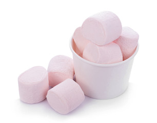 marshmallows on white background