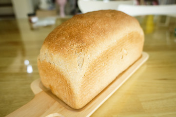 Mixed rye-wheat whole grain homemade sourdough bread