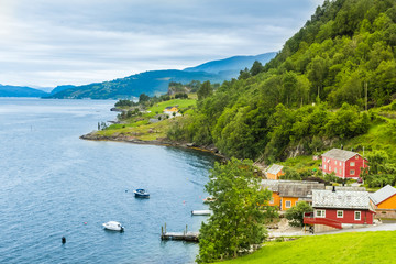 Fototapeta na wymiar Beautiful Nature Hardangerfjord landscape Norway