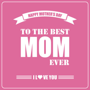Happy mothers day. Mothers day card.Retro design on retro background. Editable vector illustration.