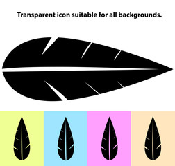 Simple transparent leaf icon on different types of light backgrounds Vector illustration.