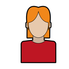 faceless woman with long hair icon image vector illustration design 