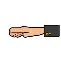 open hand sideview icon image vector illustration design 