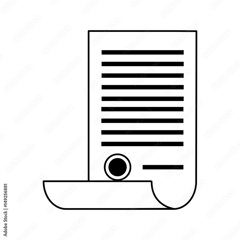 Poster scroll document with stamp icon image vector illustration design