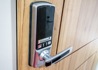 Digital lock for door on wood door
