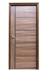 wooden door on isolated