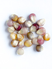 Glass gem corn seed on white isolated background