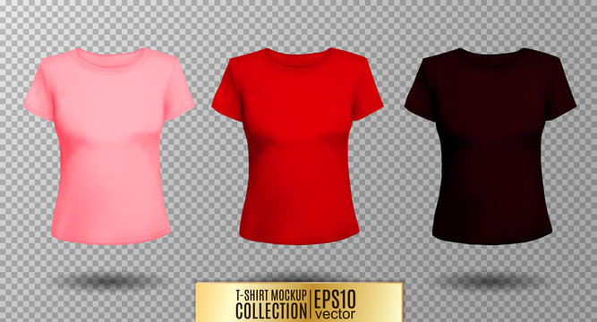 T-shirt template set for men and women, realistic gradient mesh vetor eps10 illustration.