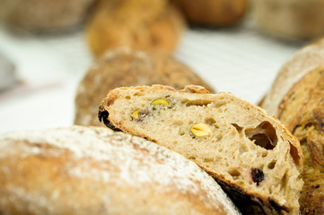 Mixed rye-wheat whole grain homemade sourdough bread