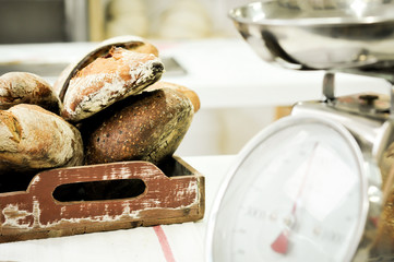 Mixed rye-wheat whole grain homemade sourdough bread