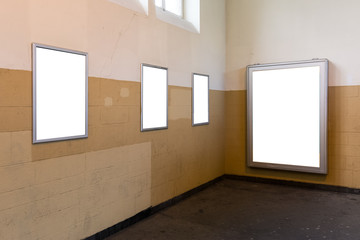 Typical City Train Station Urban Blank Advertisement White Isolated