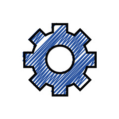 gear wheel icon over white background. vector illustration