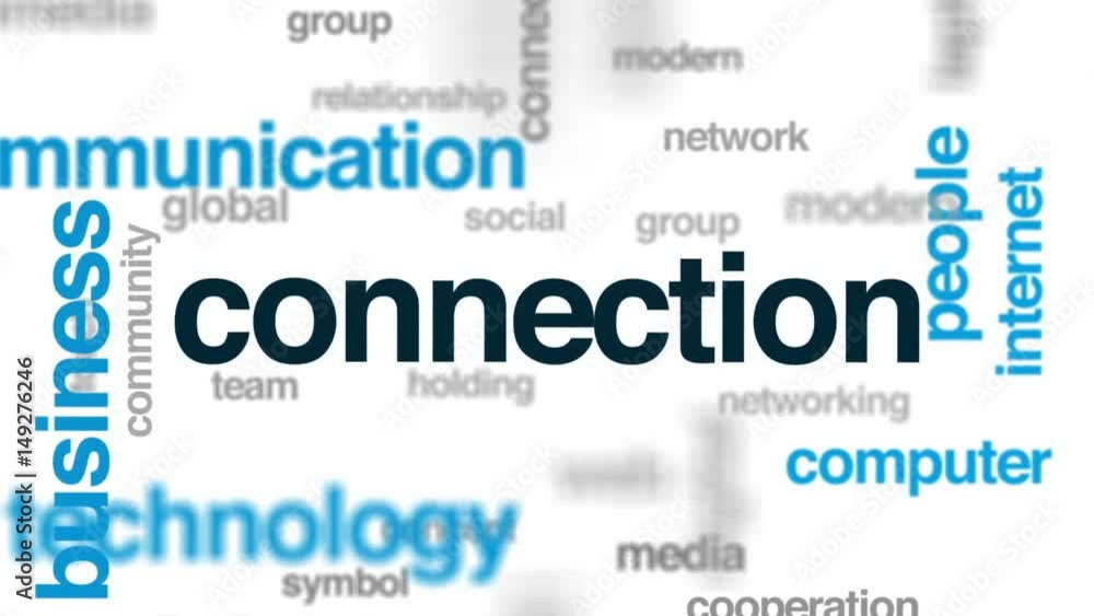 Poster connection animated word cloud, text design animation.