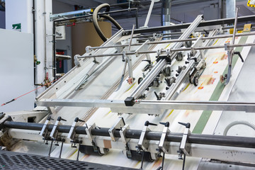 Printing Packaging Industry Lines Factory Technology Equipment Quick Speed Blur Details Metal...