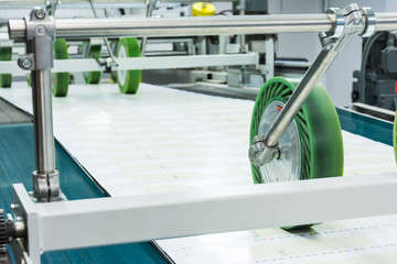 Printing Packaging Industry Lines Factory Technology Equipment Quick Speed Blur Details Metal...