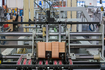 Printing Packaging Industry Lines Factory Technology Equipment Quick Speed Blur Details Metal...