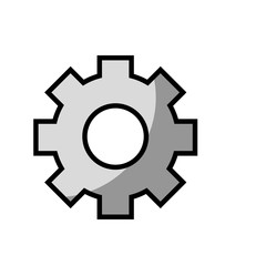 gear wheel icon over white background. vector illustration