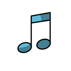 musical note icon over white background. colorful design. vector illustration