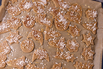Cookies on the baking sheet