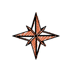 navigation star icon over white background. vector illustration