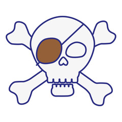 pirate skull icon over white background. vector illustration