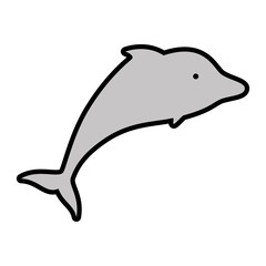 dolphin icon over white background. vector illustration