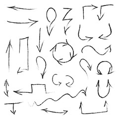 The set of arrows in careless drawn style