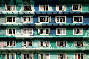 Group of windows at highrise building