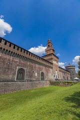 Fototapeta na wymiar Sforza Castle in Milan, Italy