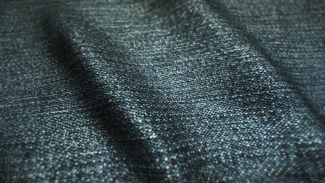 Realistic jeans waving in the wind. Abstract background Ultra-HD resolution. Close-up fabric texture. Seamless loop.