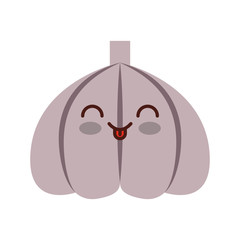 garlic fresh vegetable kawaii character vector illustration design