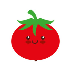 tomato fresh vegetable kawaii character vector illustration design