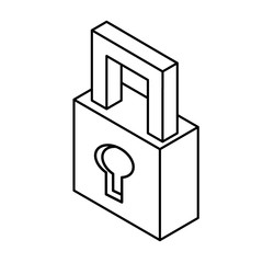 safe secure padlock isometric icon vector illustration design