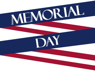 Memorial Day. American Flag ribbon. Polygonal paper, origami. Callout on a white background. Vector illustration