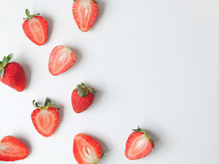 strawberries on a white background