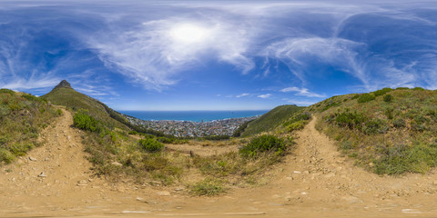 Full 360 virutal reality of Lions Head and Table Mountain peaks in Cape Town, South Africa