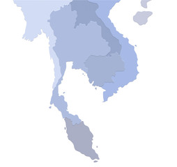 Fototapeta na wymiar Thailand singapore vietnam china malaysia cambodia lao burma Map