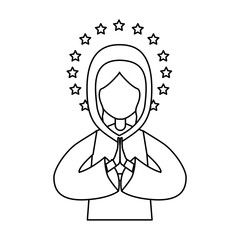 Holy virgin mary icon vector illustration design