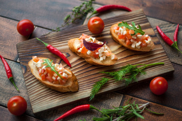 Delicious food, which is useful rustic wooden background